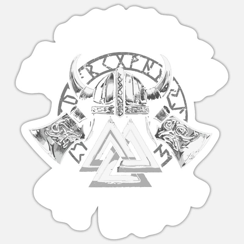 Wikinger Valhalla - Sticker Größe S (10 x 10 cm) - Mattweiß