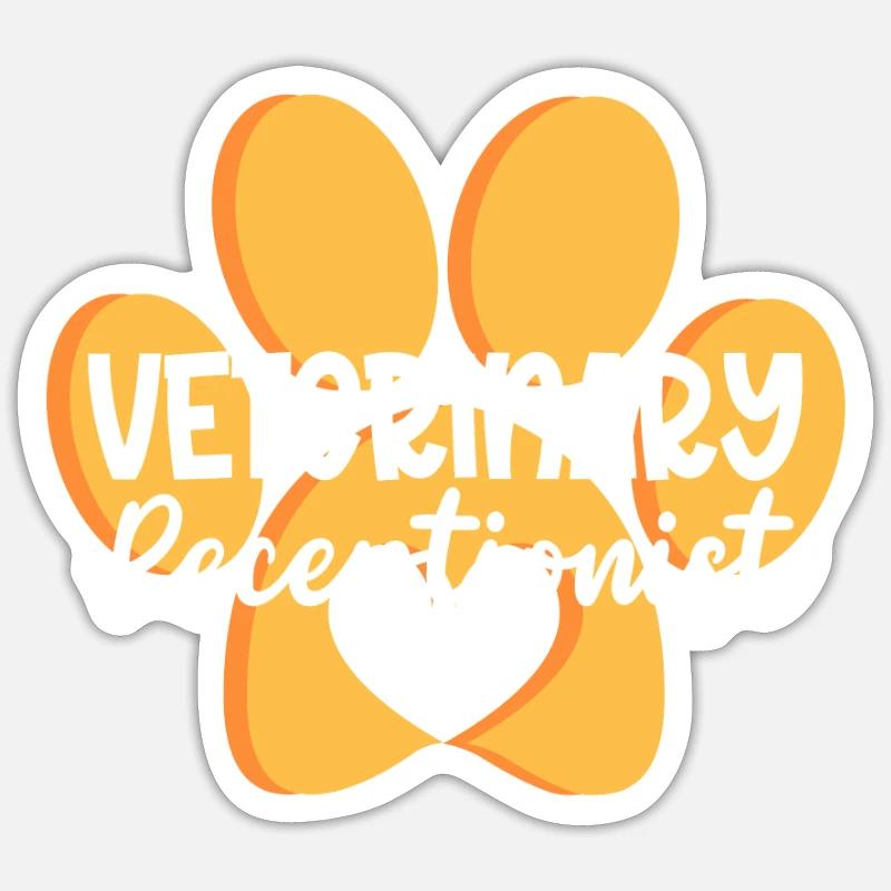 Veterinary Receptionist Tierarzthelferin - Sticker Größe S (10 x 10 cm) - Mattweiß