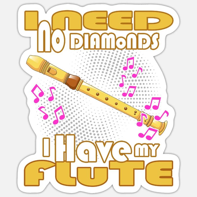 flöte blasmusik klarinette - Sticker Größe S (10 x 10 cm) - Mattweiß