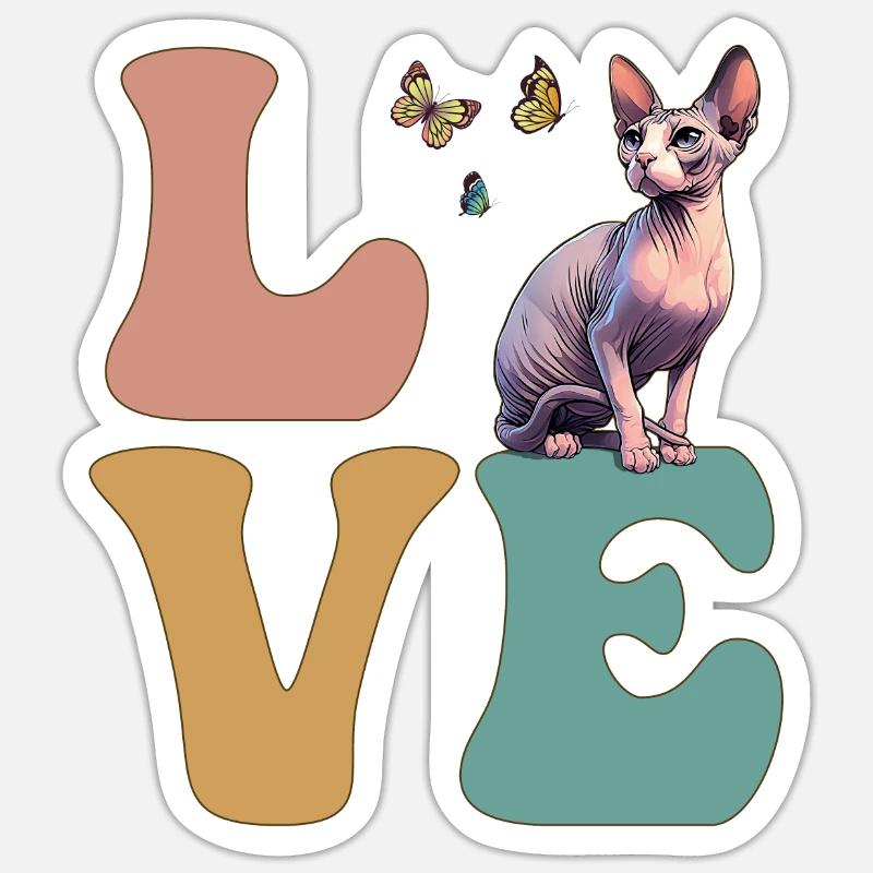 DEAR Sphynx Cat - Sticker size S (10 x 10 cm) - white matte