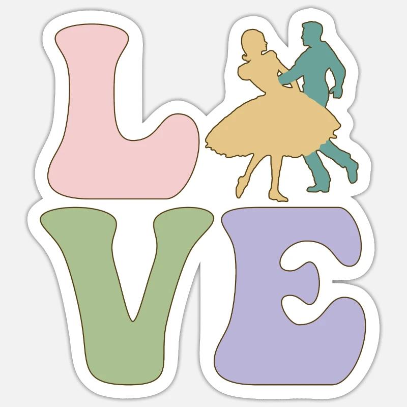 LOVE Square Dancing Sticker size S (10 x 10 cm)