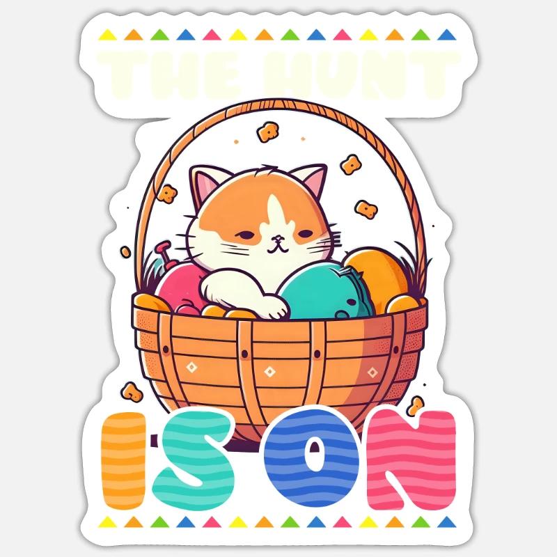Cat Easter Hunt Is On Sticker size S (10 x 10 cm)
