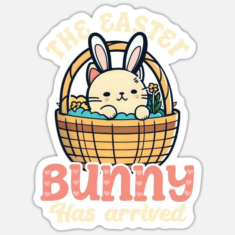 Cat Easter The Easter Bunny Arrived Sticker size S (10 x 10 cm)