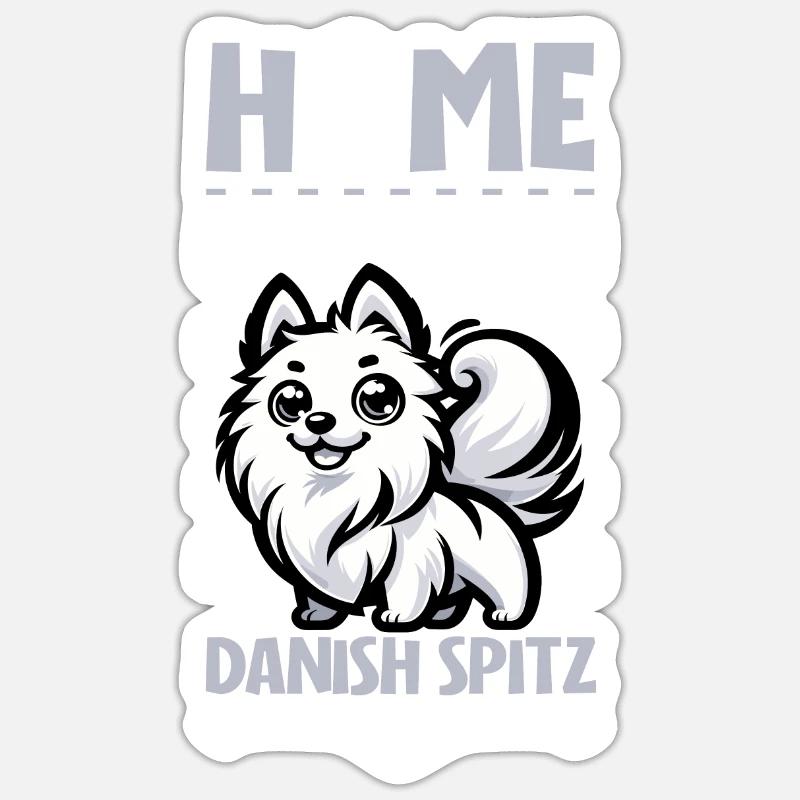 Accueil - Danish Spitz - Sticker taille S (10 x 10 cm) - blanc mat