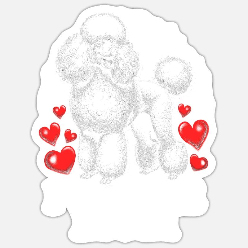 Poodle Mom - Sticker Größe S (10 x 10 cm) - Mattweiß