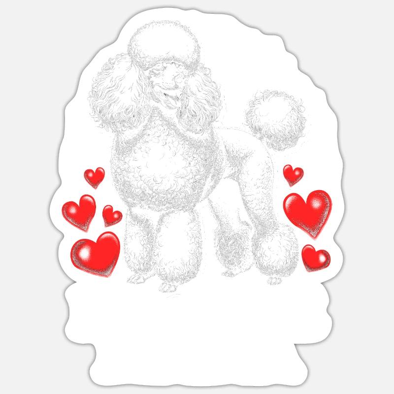 Poodle Mama - Sticker Größe S (10 x 10 cm) - Mattweiß