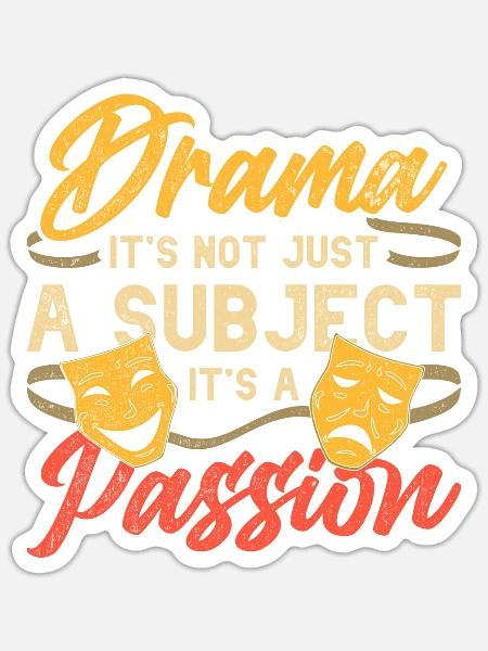Theaterunterricht Schauspiellehrer Schauspielerei - Sticker Größe S (10 x 10 cm) - Mattweiß