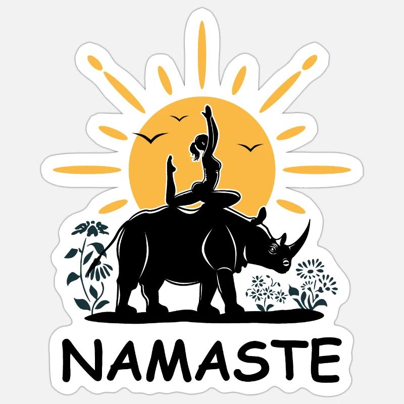 Namaste - Sticker size S (10 x 10 cm) - white matte