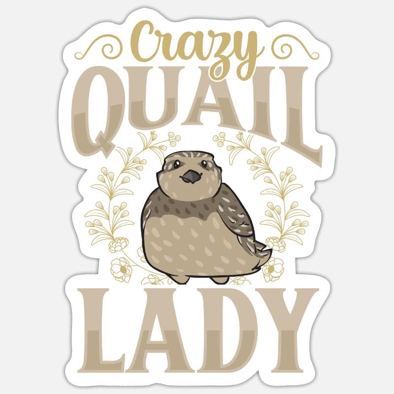 Oiseau de caille - Sticker taille S (10 x 10 cm) - blanc mat