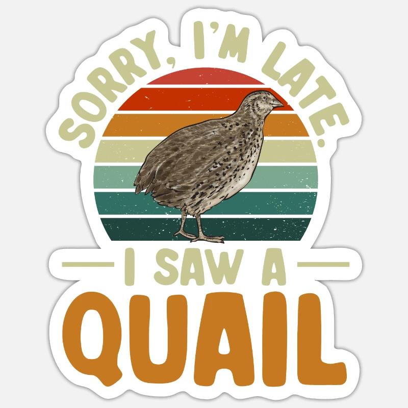 Oiseau de caille - Sticker taille S (10 x 10 cm) - blanc mat