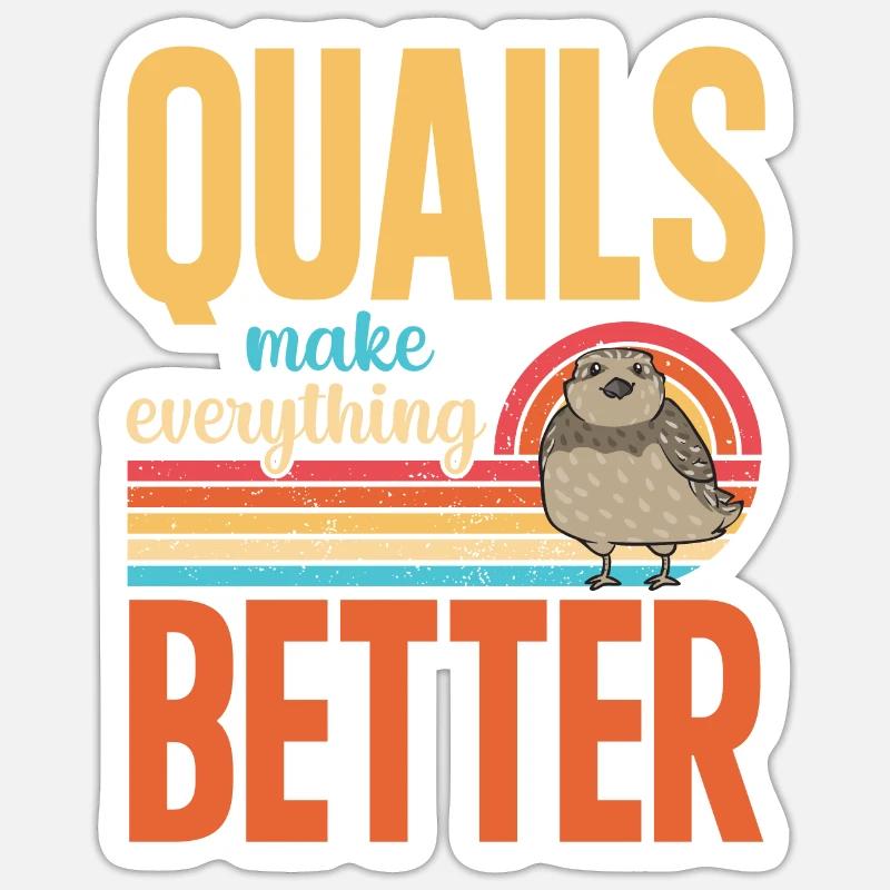 Oiseau de caille - Sticker taille S (10 x 10 cm) - blanc mat