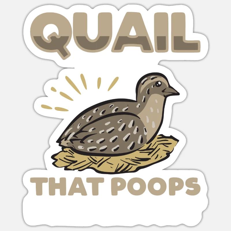 Oiseau de caille - Sticker taille S (10 x 10 cm) - blanc mat