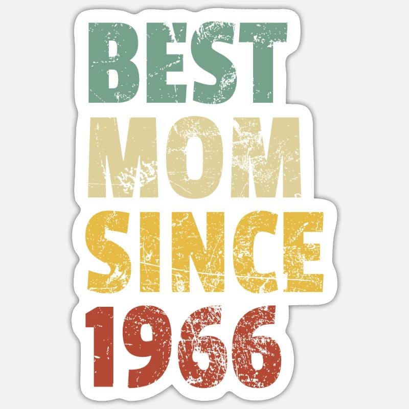 Beste Mutter seit 1966 Muttertags-Slogan-Zitat Sticker Größe S (10 x 10 cm)