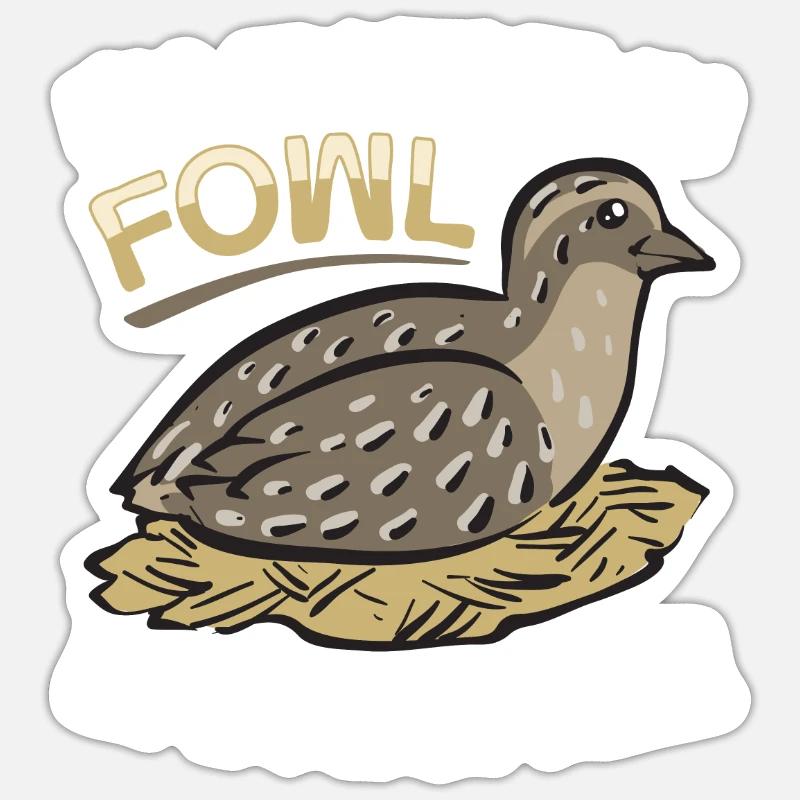 Oiseau de caille Sticker taille S (10 x 10 cm)