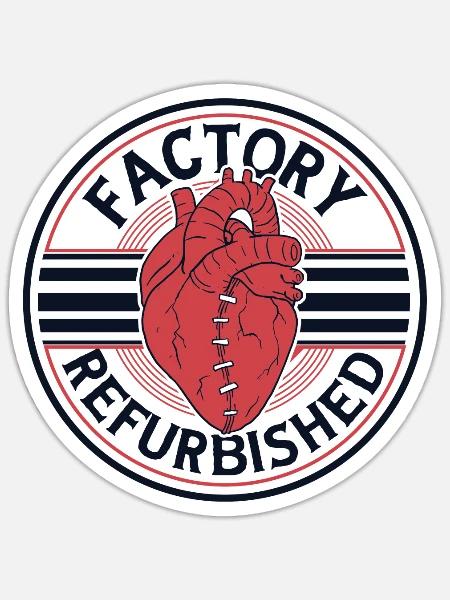 Werksüberholte Kathetertransplantation Öffnen - Sticker Größe S (10 x 10 cm) - Mattweiß