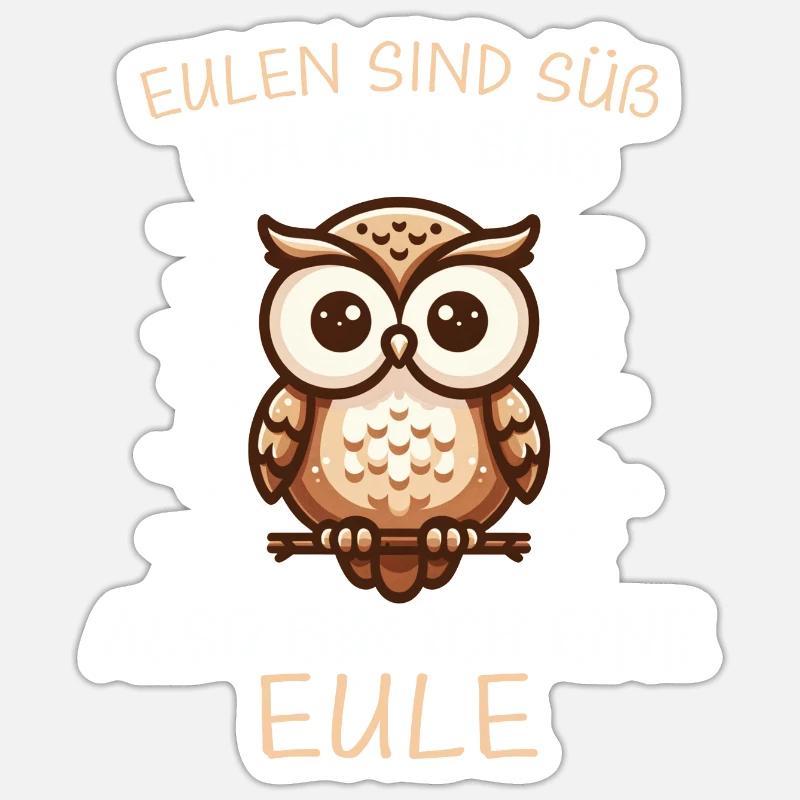 Nachteule Eule Eulen Vogel Sticker Größe S (10 x 10 cm)
