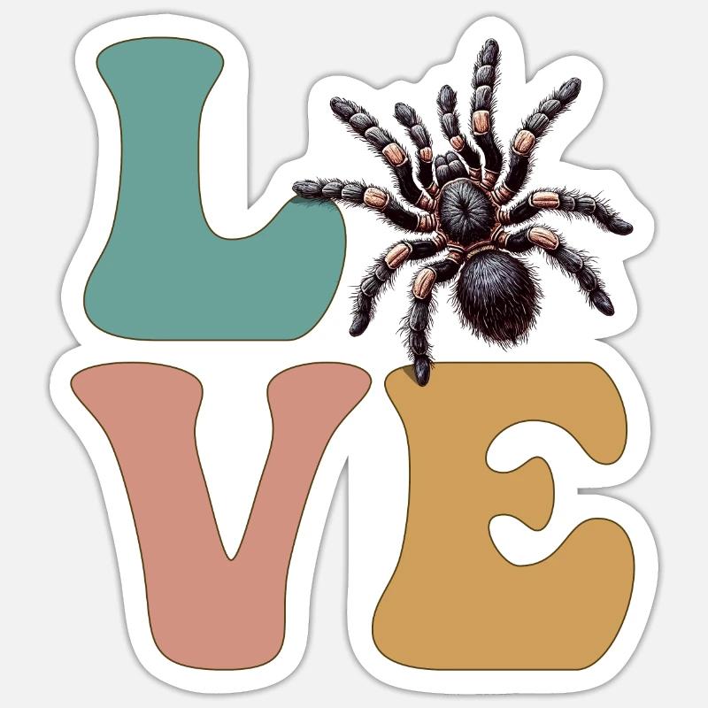 AMOUR Tarentule Araignée - Sticker taille S (10 x 10 cm) - blanc mat