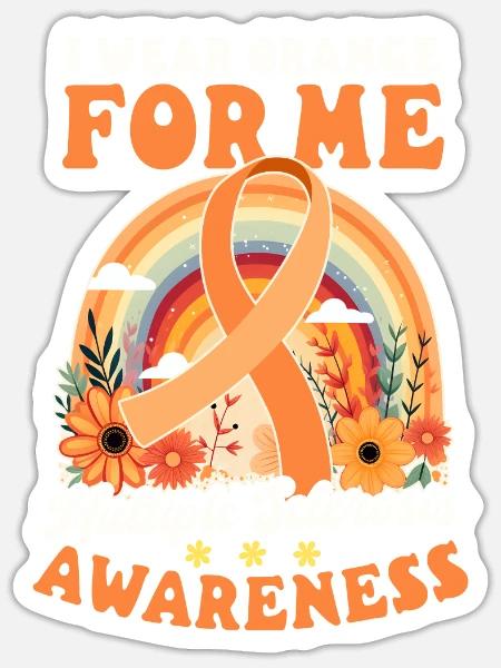 MS Awareness Wear Orange Für Mich Sarkastisch - Sticker Größe S (10 x 10 cm) - Mattweiß