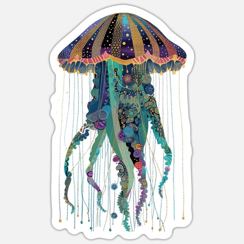 Cadeau de méduse - Sticker taille S (10 x 10 cm) - blanc mat