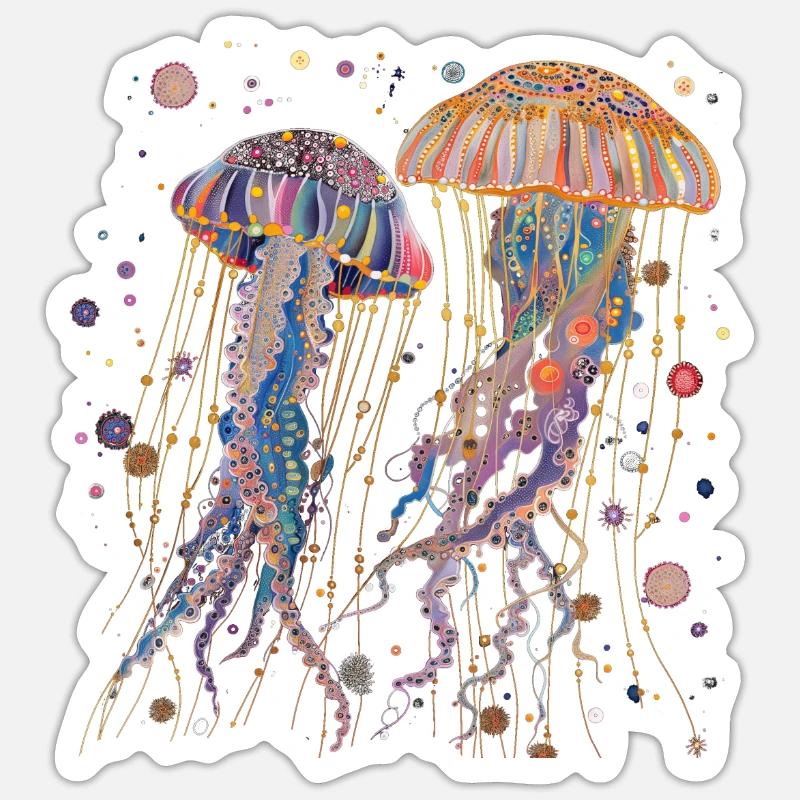 Cadeau de méduse - Sticker taille S (10 x 10 cm) - blanc mat