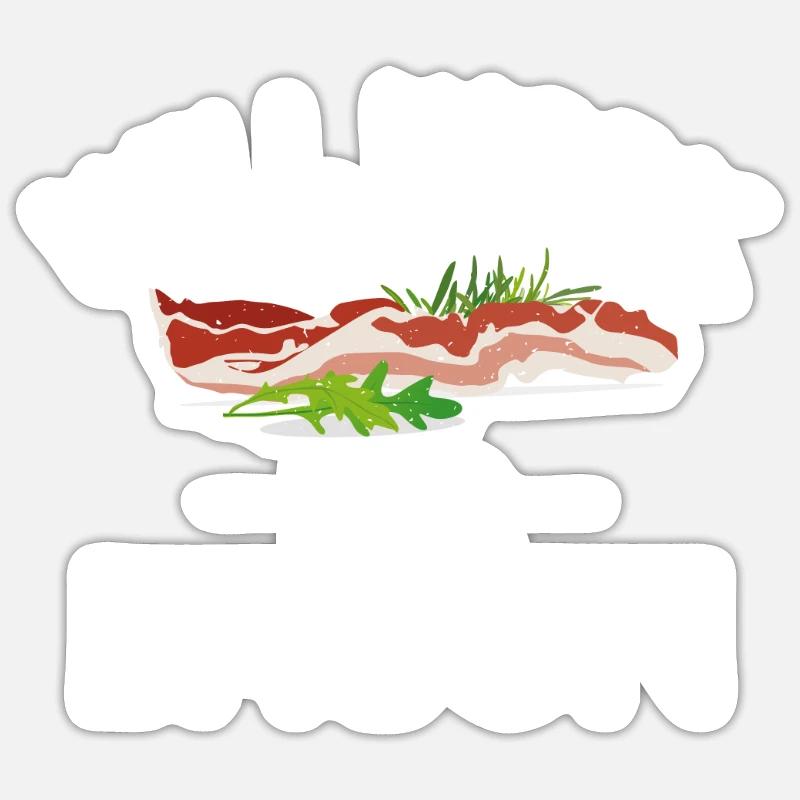 Cadeaux de bacon drôles - Sticker taille S (10 x 10 cm) - blanc mat