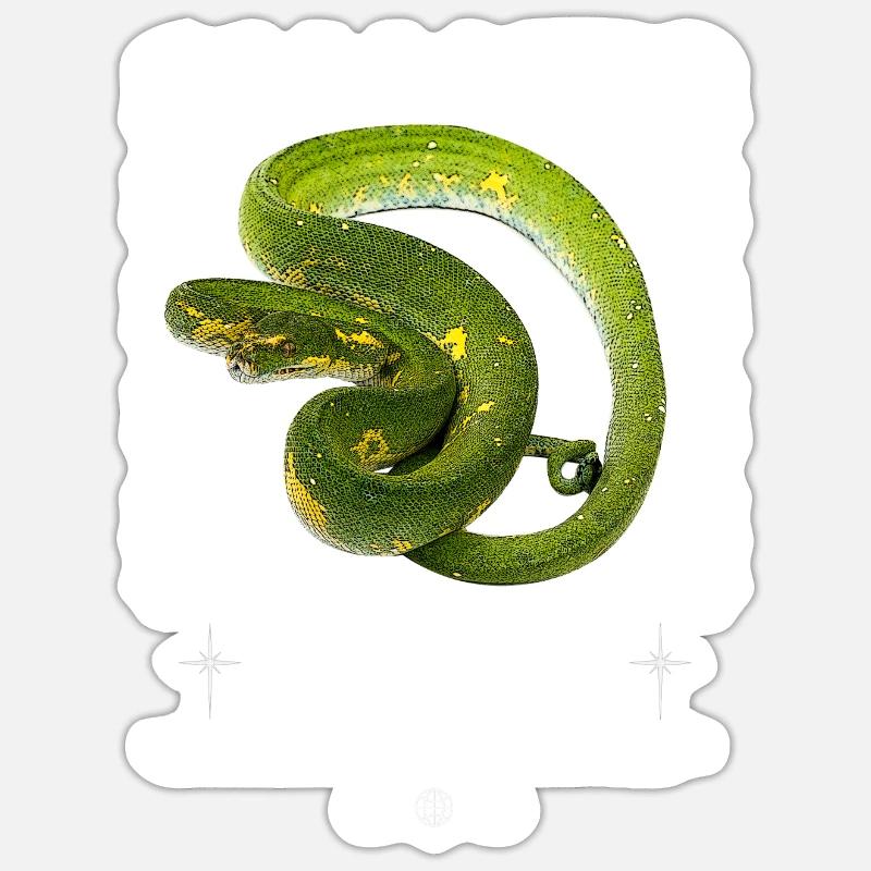 Green Tree Python Modern Streetwear Reptile Keeper Sticker size S (10 x 10 cm)