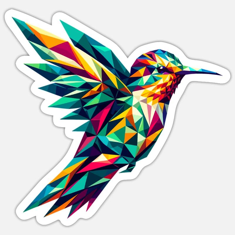 Hummingbird in polygon representation Sticker size S (10 x 10 cm)