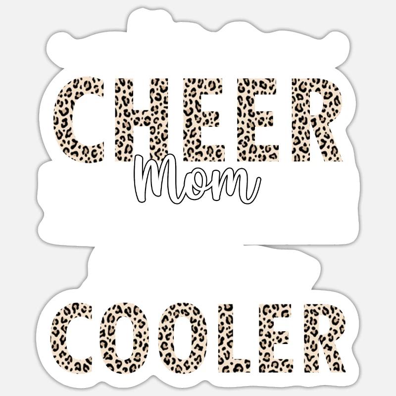 Cheerleading Mutter Leopard Gepard Cheer Mama Sticker Größe S (10 x 10 cm)