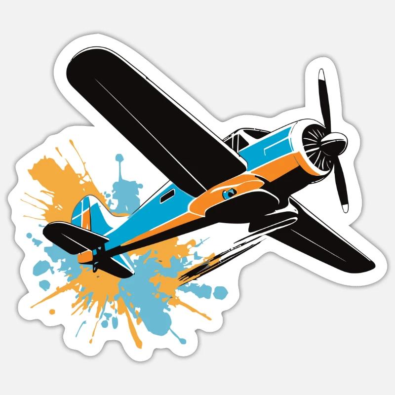 Modellflugzeug Pilot Flugzeug Hobby Design - Sticker Größe S (10 x 10 cm) - Mattweiß
