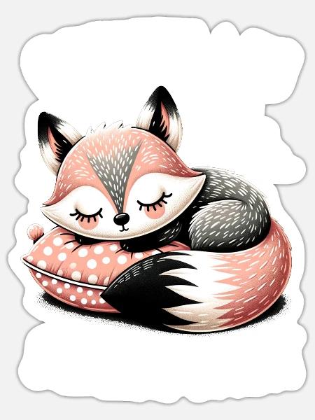 Fuchs Füchse Wildtier Waldtier Rotfuchs - Sticker Größe S (10 x 10 cm) - Mattweiß