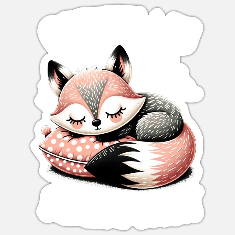 Fuchs Füchse Wildtier Waldtier Rotfuchs - Sticker Größe S (10 x 10 cm) - Mattweiß