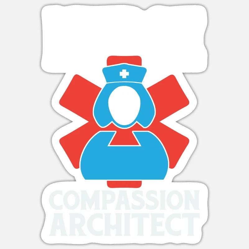 Infirmier - Sticker taille S (10 x 10 cm) - blanc mat