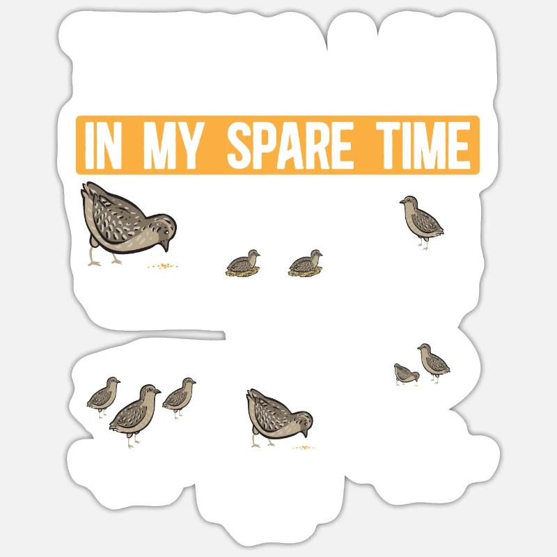 Oiseau de caille - Sticker taille S (10 x 10 cm) - blanc mat