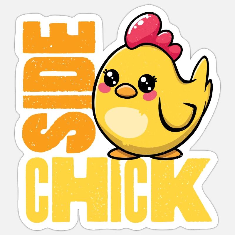 Côté poussin - Sticker taille S (10 x 10 cm) - blanc mat