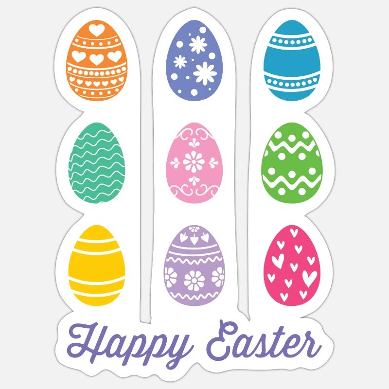 Joyeuses Pâques Sticker taille S (10 x 10 cm)