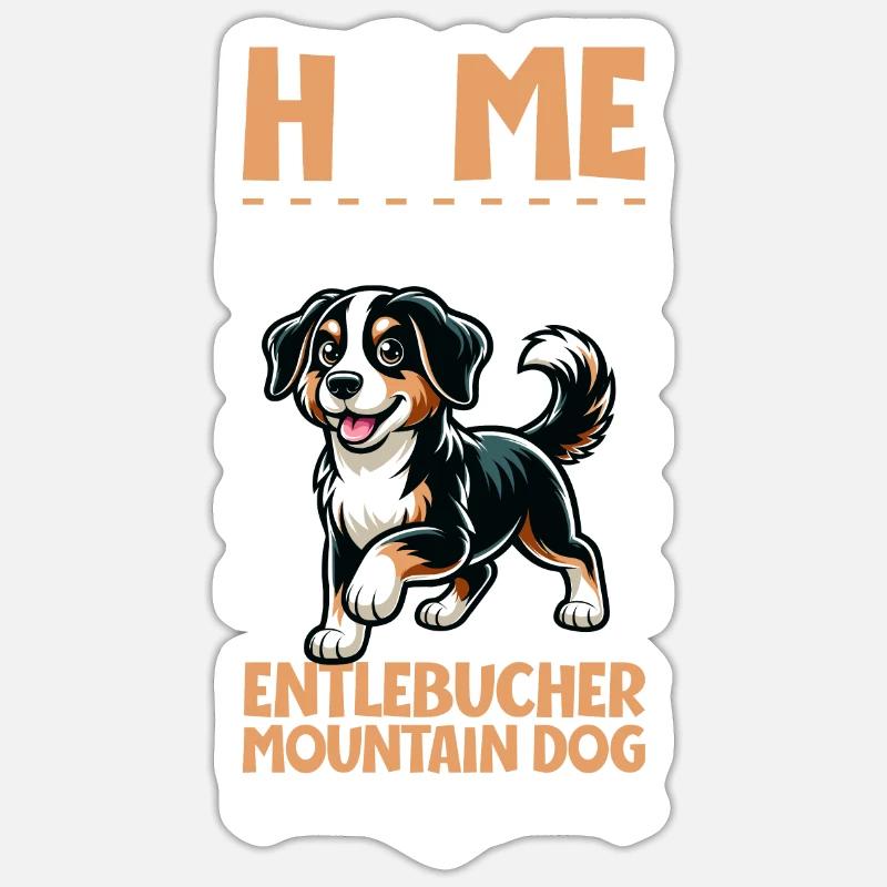 Zuhause - Entlebucher Sennenhund - Sticker Größe S (10 x 10 cm) - Mattweiß
