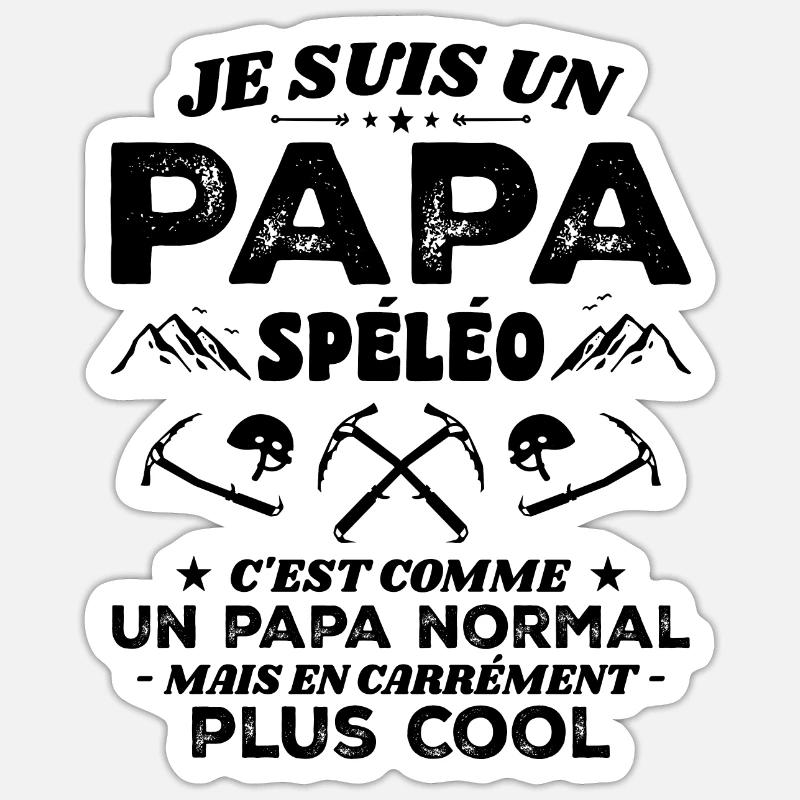 Cool caving dad - Sticker size S (10 x 10 cm) - white matte