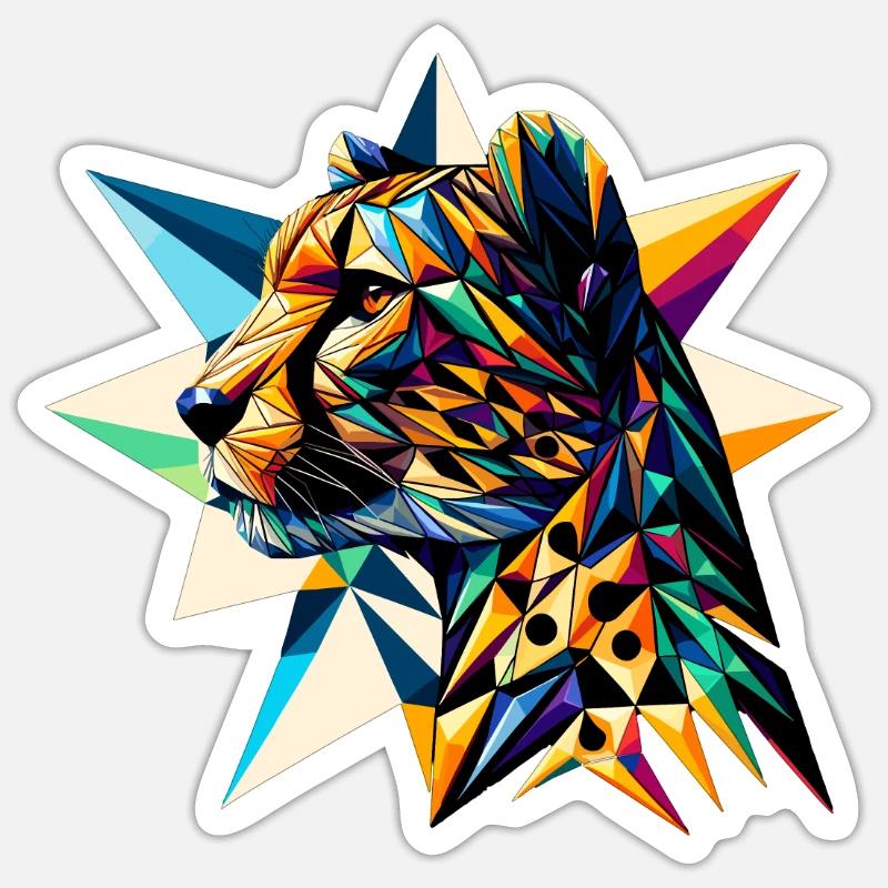 Guépard - Sticker taille S (10 x 10 cm) - blanc mat