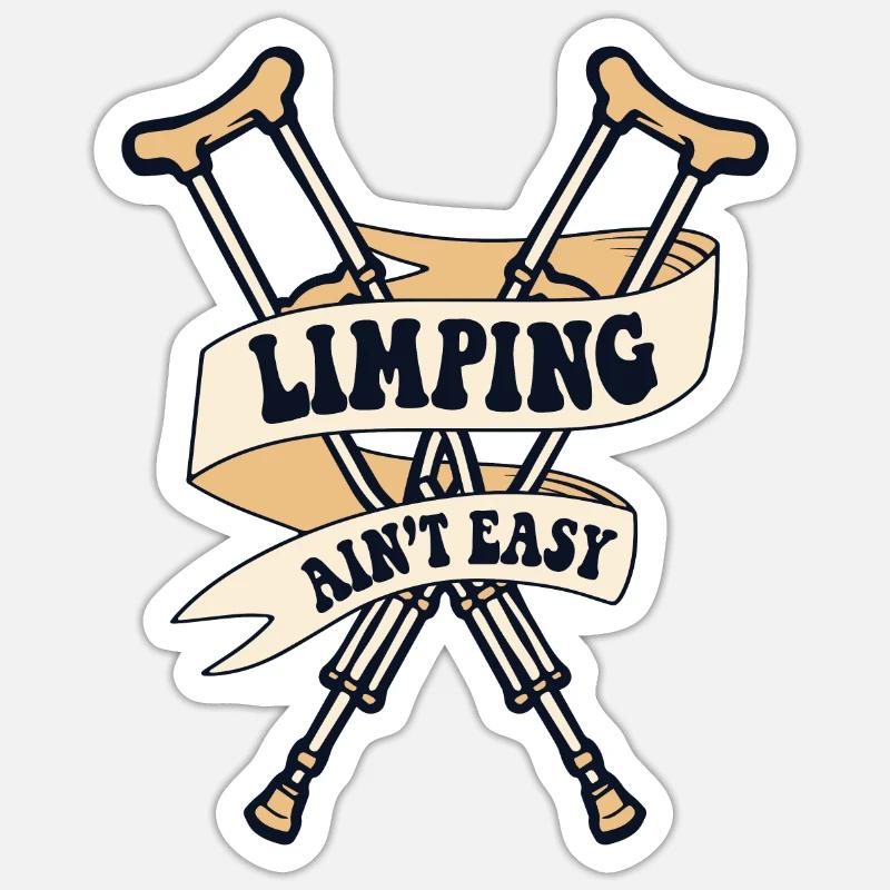 Limping Ain't Easy Broken Finger Broken Bone Bone Sticker size S (10 x 10 cm)