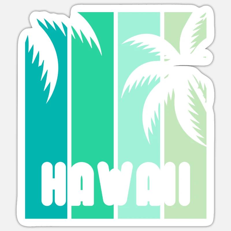 Hawaï - Sticker taille S (10 x 10 cm) - blanc mat