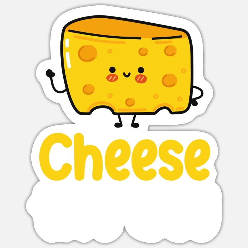 Cheese a day! Puns Cheddar Mozzarella Sticker size S (10 x 10 cm)