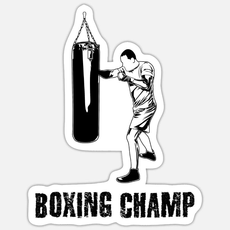 Motivation des boxeurs - Sticker taille S (10 x 10 cm) - blanc mat