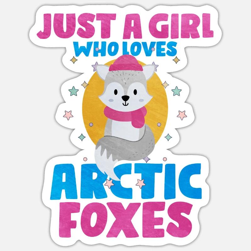Cute arctic fox gift Sticker size S (10 x 10 cm)