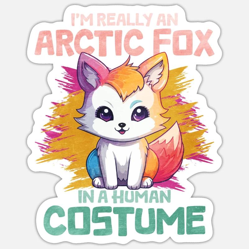 Cute arctic fox gift Sticker size S (10 x 10 cm)