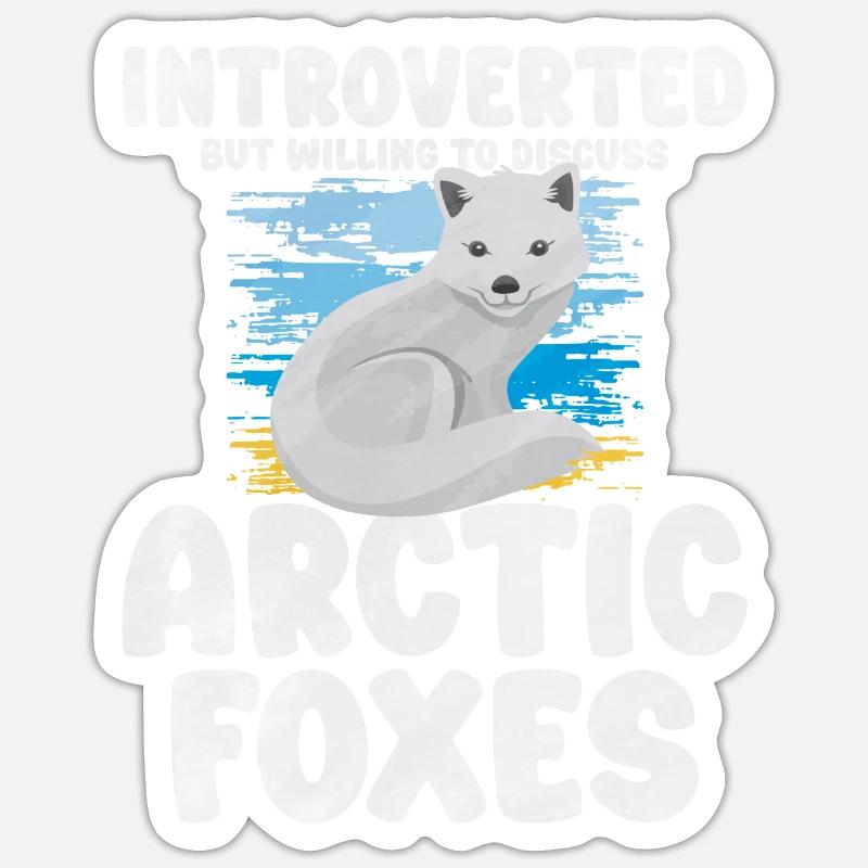Cute arctic fox gift - Sticker size S (10 x 10 cm) - white matte
