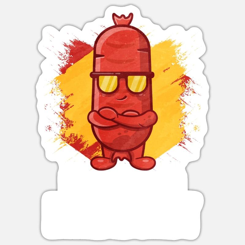 Bratwurst als Geschenk - Sticker Größe S (10 x 10 cm) - Mattweiß