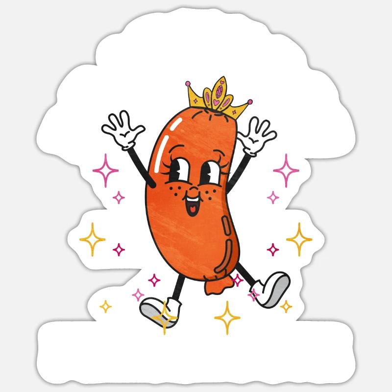 Bratwurst als Geschenk - Sticker Größe S (10 x 10 cm) - Mattweiß