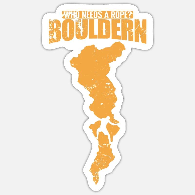 Who needs a Rope? Bouldern - Sticker Größe S (10 x 10 cm) - Mattweiß
