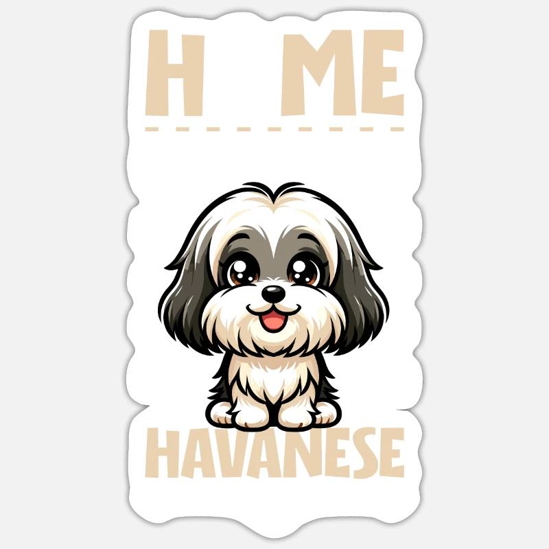 Home - Havanese - Sticker size S (10 x 10 cm) - white matte