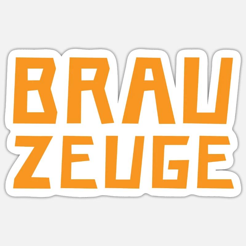Brewman Beer Drinker - Sticker Größe S (10 x 10 cm) - Mattweiß